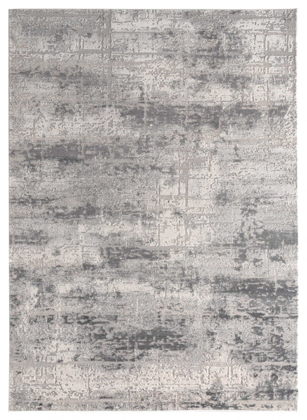 Floor Rugs - 150" x 180" x 0.36" Grey Polyester/Olefin Oversize Rug