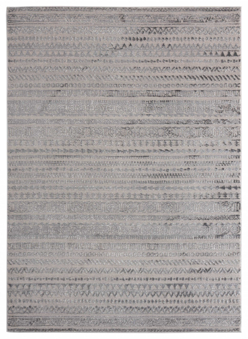 Blue and Grey Rug - 63" x 86" x 0.39" Grey Polyester/Olefin Area Rug