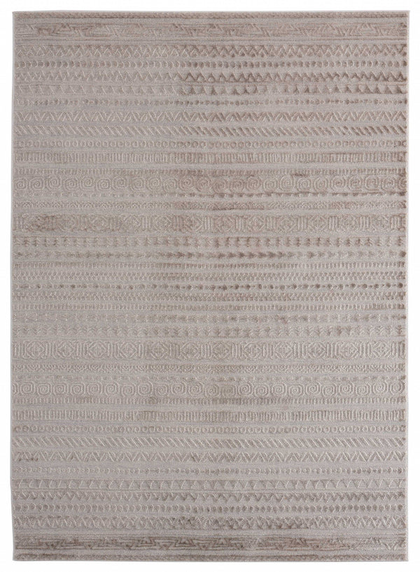 Silver Rug - 63" x 86" x 0.39" Wheat Polyester/Olefin Area Rug