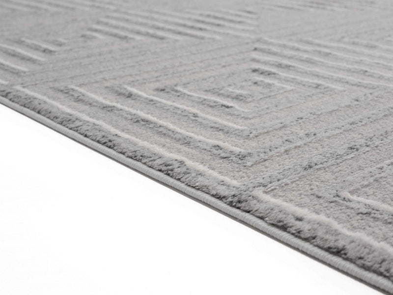 Rugs - 63" x 86" x 0.39" Silver Polyester/Olefin Area Rug