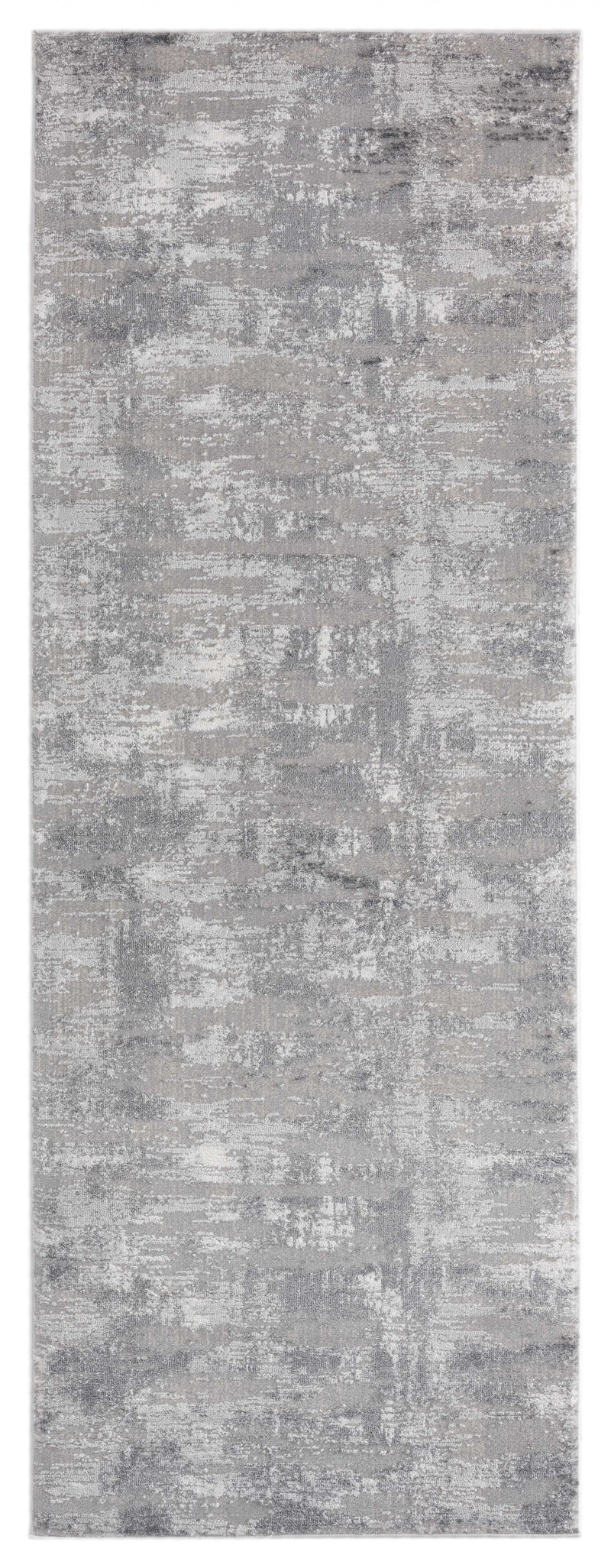 Cheap Runner Rugs - 31" x 86" x 0.39" Grey Polyester/Olefin Runner Rug