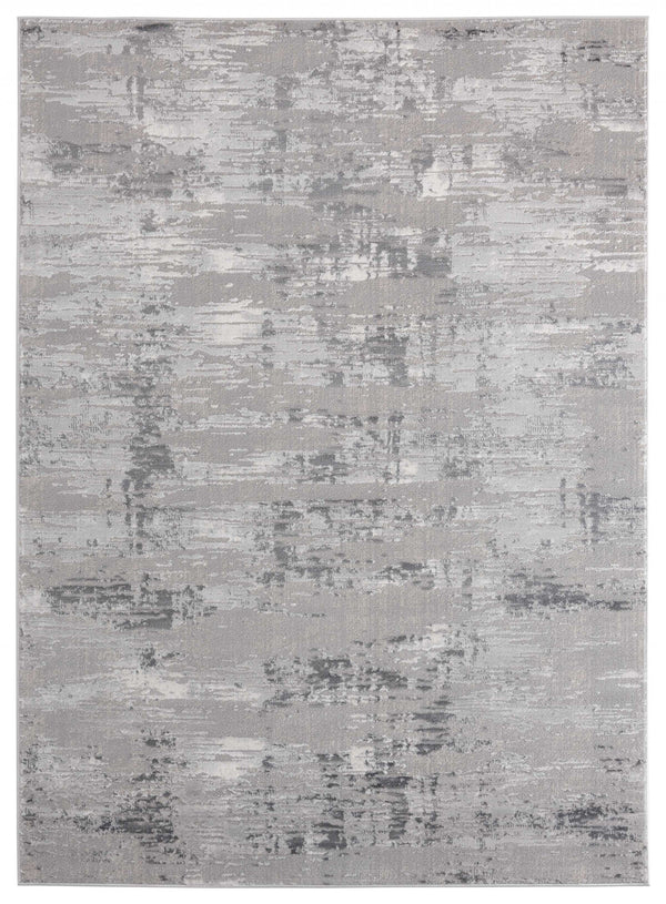 Gray Area Rug - 118" x 158" x 0.39" Grey Polyester/Olefin Oversize Rug