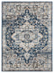 Navy Blue Area Rug - 63" x 86" x 0.79" Navy Microfiber/Polyester Area Rug