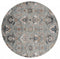 Blue and Grey Rug - 94" x 94" x 0.79" Blue/Grey Microfiber/Polyester Round Rug