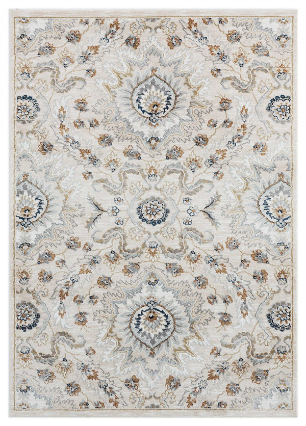 Room Rugs - 23" x 36" x 0.79" Beige Microfiber/Polyester Accent Rug