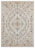 Room Rugs - 63" x 86" x 0.79" Beige Microfiber/Polyester Area Rug