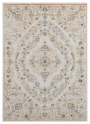 Room Rugs - 63" x 86" x 0.79" Beige Microfiber/Polyester Area Rug