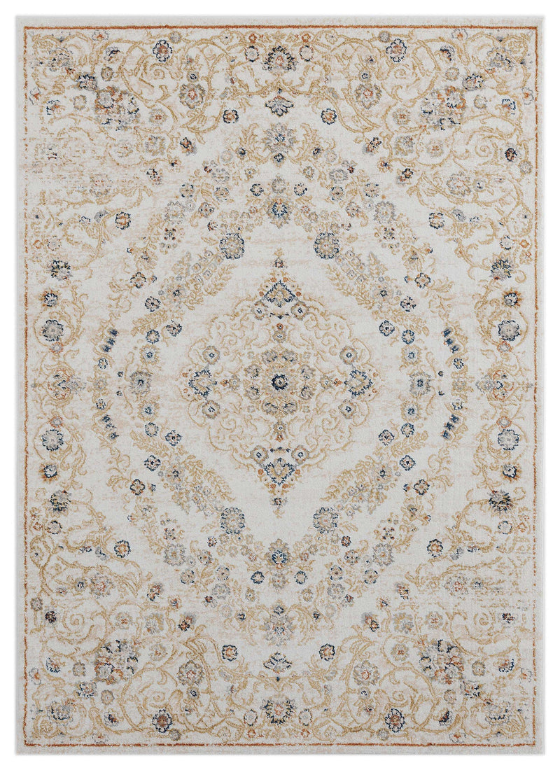 Room Rugs - 63" x 86" x 0.79" Beige Microfiber/Polyester Area Rug