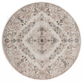 Room Rugs - 94" x 94" x 0.79" Beige Microfiber/Polyester Round Rug
