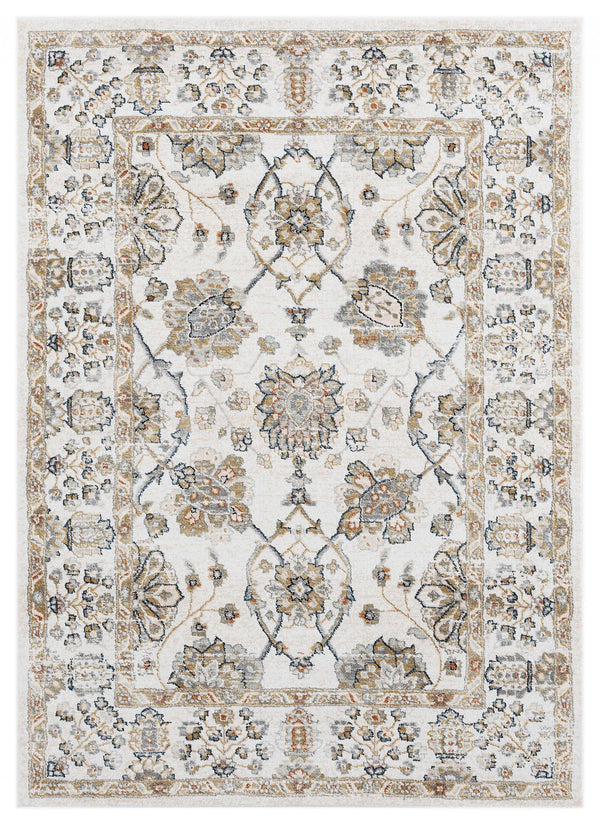 Room Rugs - 23" x 36" x 0.79" Beige Microfiber/Polyester Accent Rug