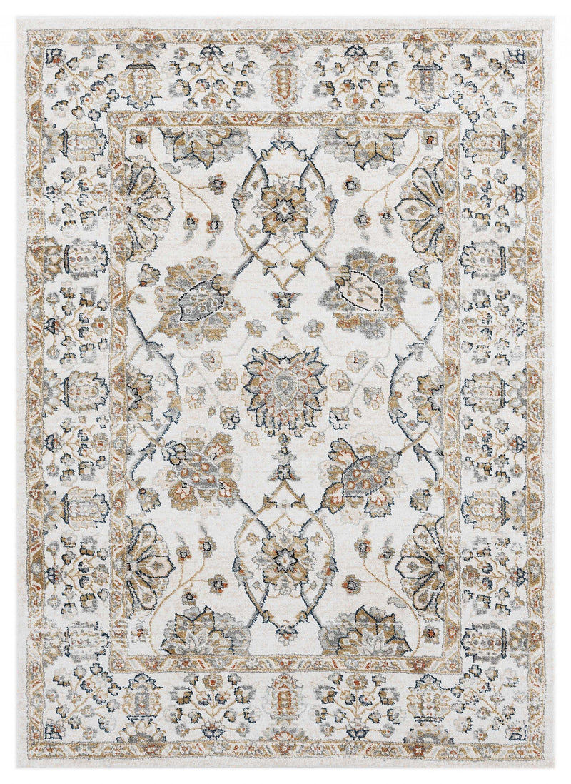 Room Rugs - 23" x 36" x 0.79" Beige Microfiber/Polyester Accent Rug