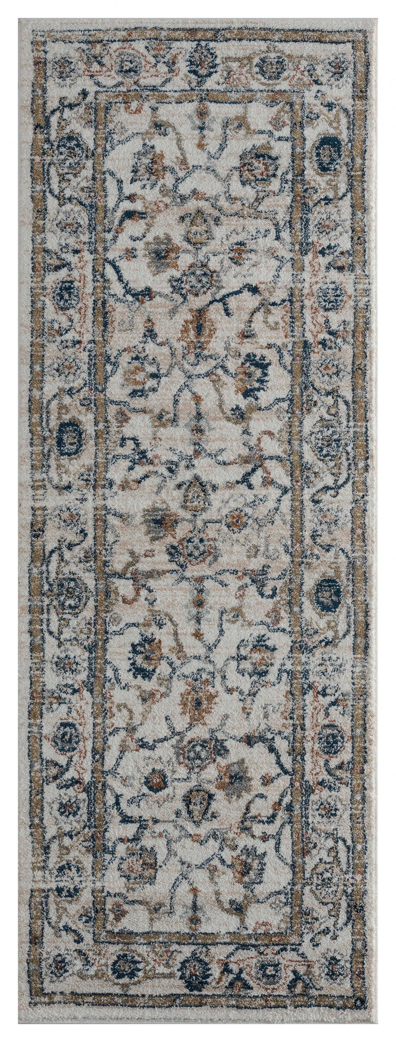 Entryway Runner Rug - 31" x 86" x 0.79" Beige Microfiber/Polyester Runner Rug