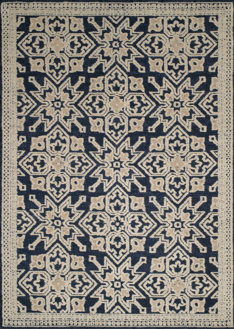 Navy Blue Area Rug - 31" x 90" x 0.39" Navy Polyester Mat Rug