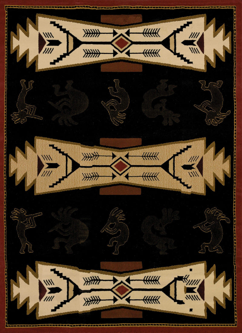Entryway Runner Rug - 23" x 86" x 0.4" Black Polypropylene Runner Rug