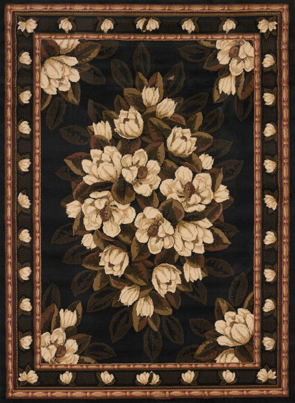 Entryway Runner Rug - 23" x 86" x 0.4" Black Polypropylene Runner Rug