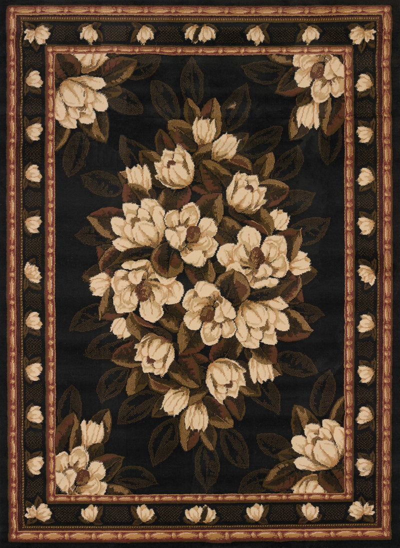 Entryway Runner Rug - 23" x 86" x 0.4" Black Polypropylene Runner Rug