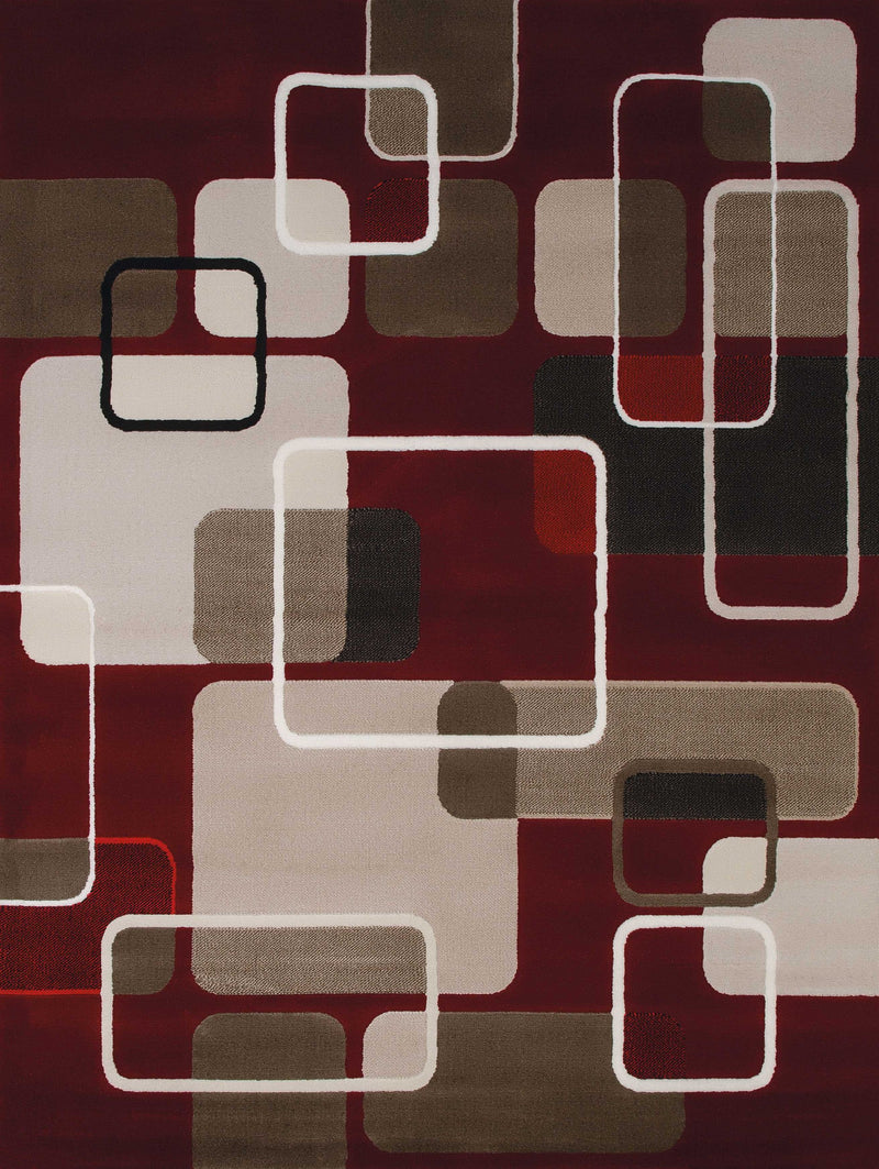 Entryway Runner Rug - 23" x 86" x 0.4" Garnet Polypropylene Runner Rug