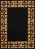 Black Rug - 22" x 36" x 0.4" Black Polypropylene Accent Rug