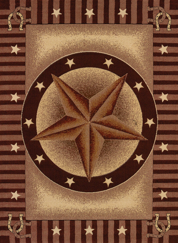 Outdoor Runner Rug - 23" x 86" x 0.4" Auburn Polypropylene Runner Rug