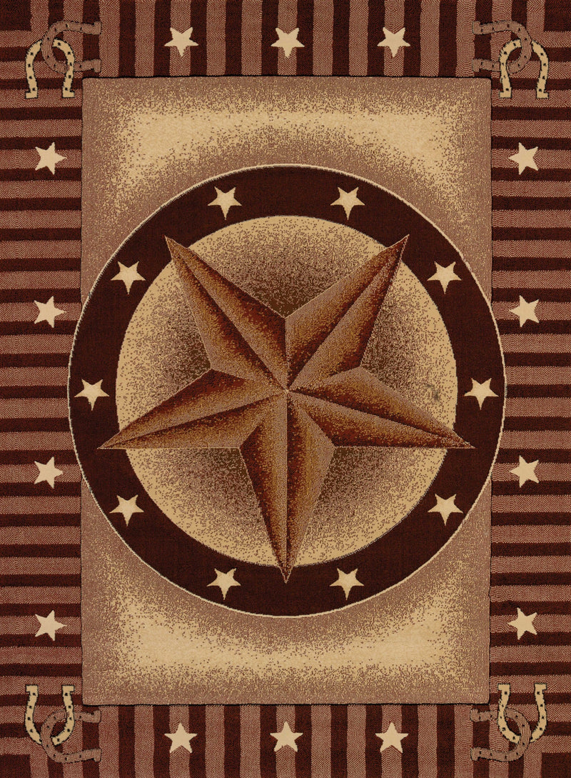 Outdoor Runner Rug - 23" x 86" x 0.4" Auburn Polypropylene Runner Rug