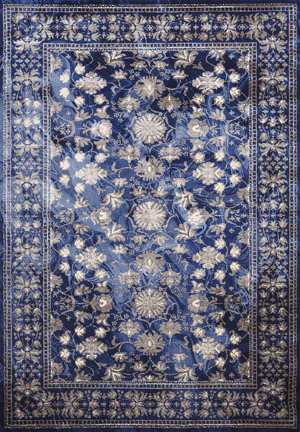 Area Rugs - 31" x 47" x 0.43" Midnight Polypropylene/Polyester Mat Rug