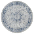 Blue Rug - 94" x 94" x 0.31" Denim Blue Olefin Round Rug