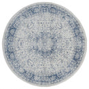 Blue Rug - 94" x 94" x 0.31" Denim Blue Olefin Round Rug