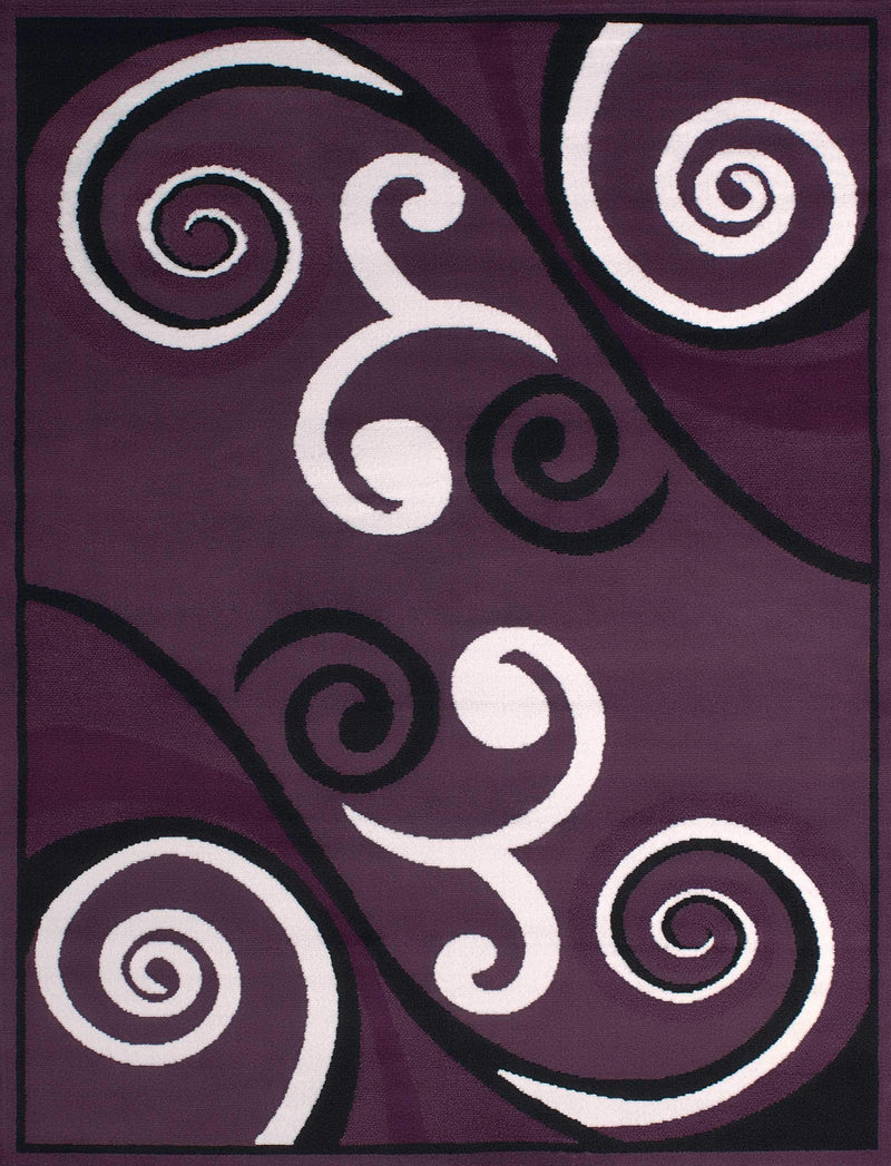 Large Area Rugs Cheap - 94" x 126" x 0.31" Plum Polypropyelene Oversize Rug