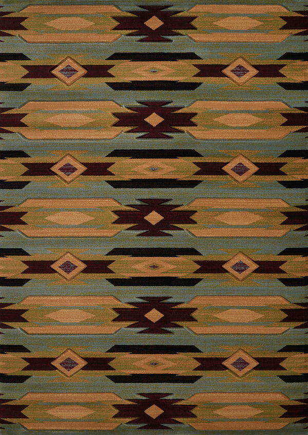 Blue Rug - 22" x 32" x 0.47" Blue Polypropylene Accent Rug