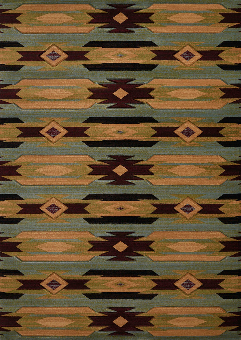Rugs - 31" x 88" x 0.47" Blue Polypropylene Runner Rug