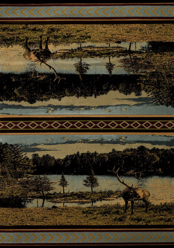 Blue Rug - 22" x 32" x 0.47" Blue Polypropylene Accent Rug