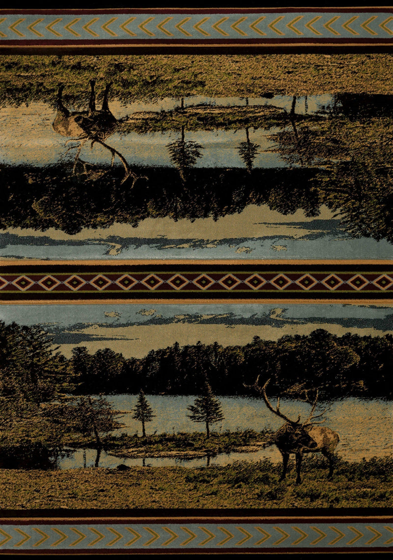 Blue Rug - 22" x 32" x 0.47" Blue Polypropylene Accent Rug