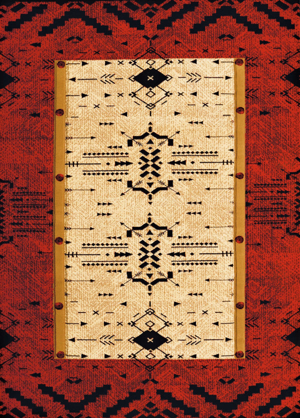 Living Room Rugs - 31" x 88" x 0.47" Terracotta Polypropylene RunnerRug