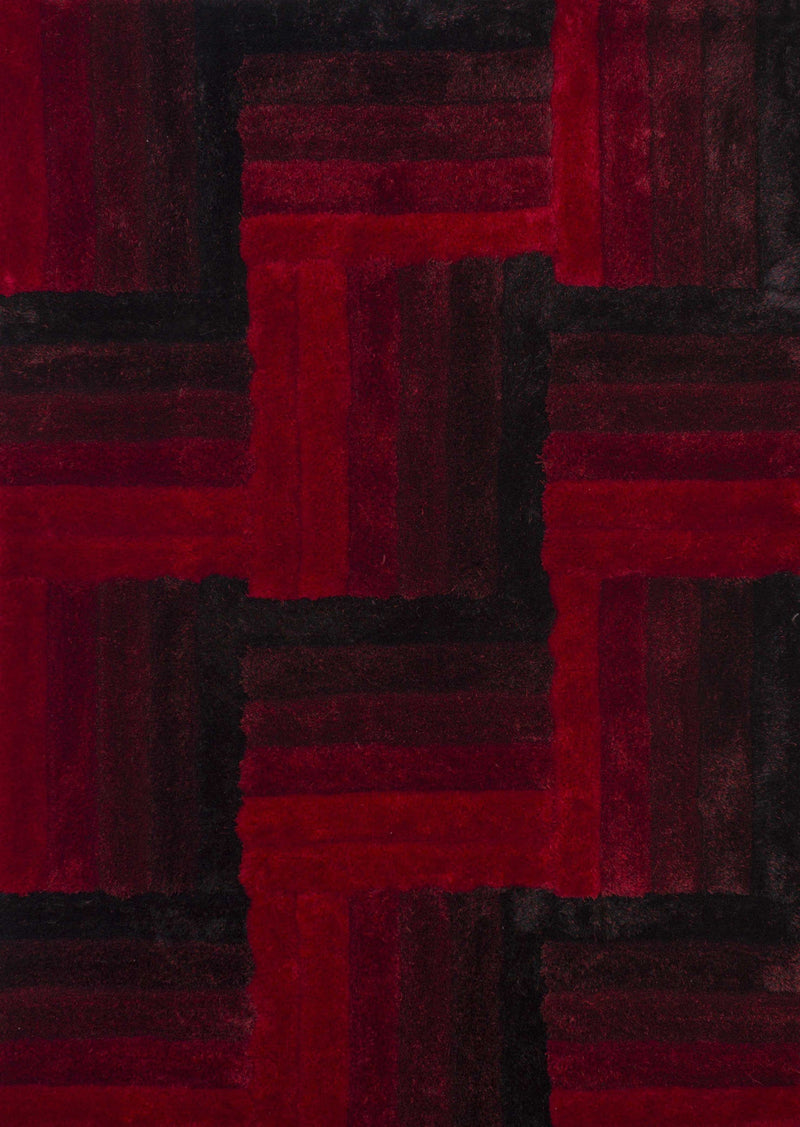 Red Rug - 94" x 126" x 1.2" Red Polyester Oversize Rug