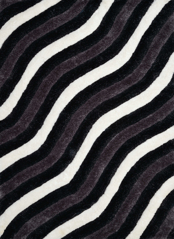 Black Rug - 22" x 26" x 1.2" Black Polyester Accent Rug