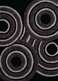 Black Rug - 63" x 86" x 1.2" Black Polyester Area Rug
