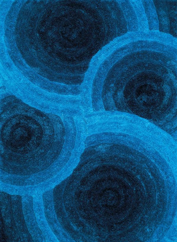 Blue Rug - 22" x 26" x 1.2" Blue Polyester Accent Rug
