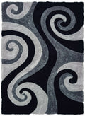 Black Rug - 94" x 126" x 1.2" Black Polyester Oversize Rug