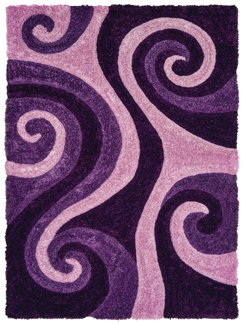Incredible Rugs and Decor - 22" x 26" x 1.2" Violet Polyester Accent Rug