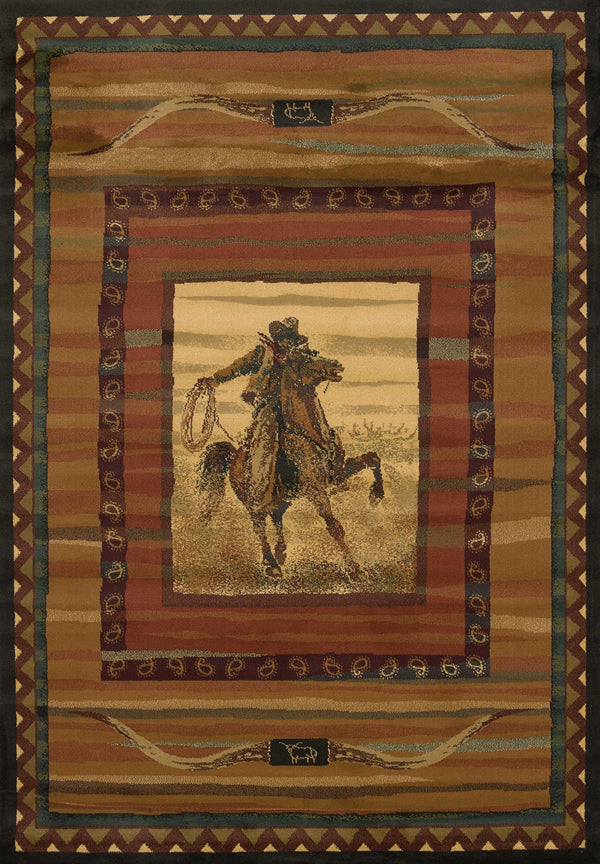 Living Room Rugs - 23" x 88" x 0.45" Lodge Polypropylene Runner Rug