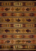 Blue and Grey Rug - 47" x 63" x 0.45" Lodge Polypropylene Accent Rug