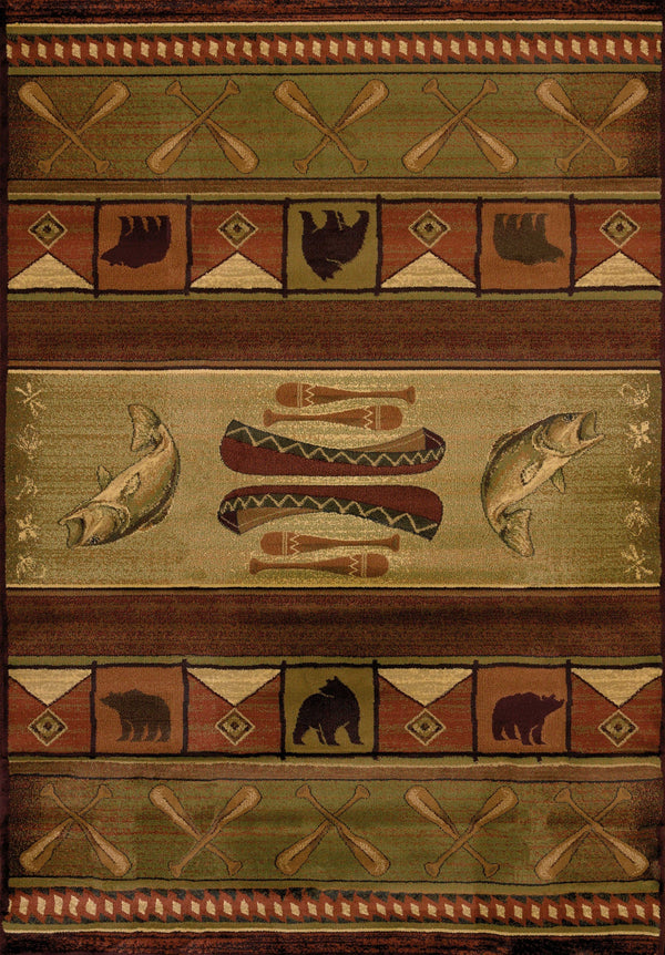 Cheap Large Rugs - 94" x 126" x 0.45" Lodge Polypropylene Oversize Rug