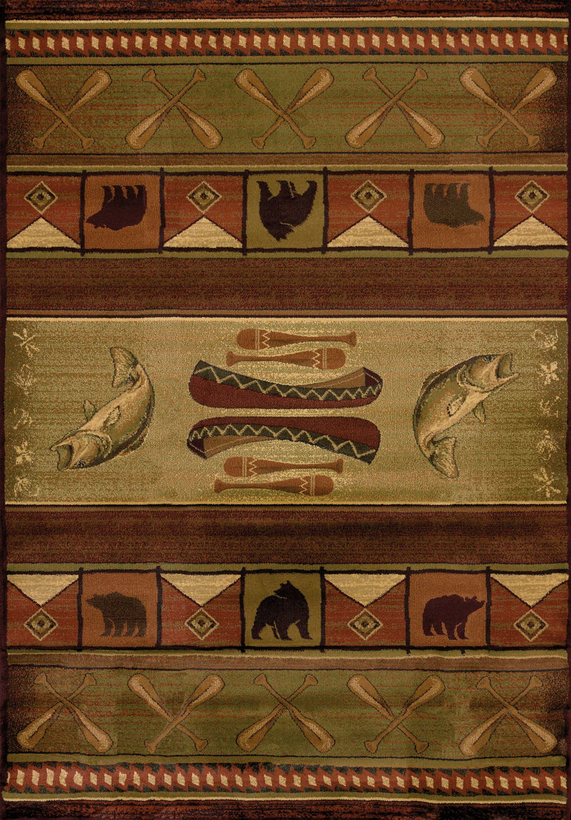 Cheap Large Rugs - 94" x 126" x 0.45" Lodge Polypropylene Oversize Rug
