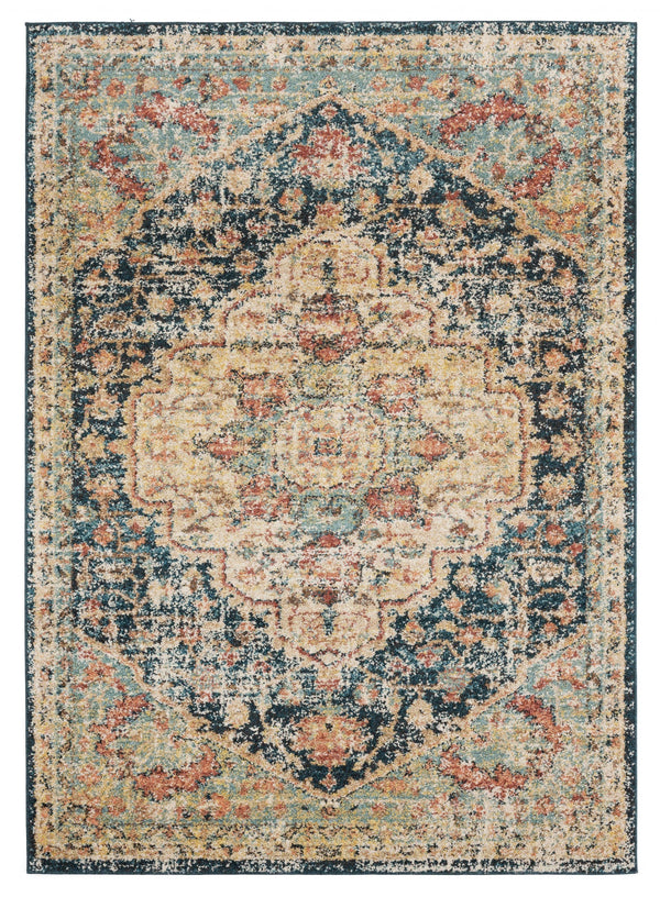 Cheap Large Rugs - 94" x 126" x 0.37" Multi Olefin Frieze Oversize Rug