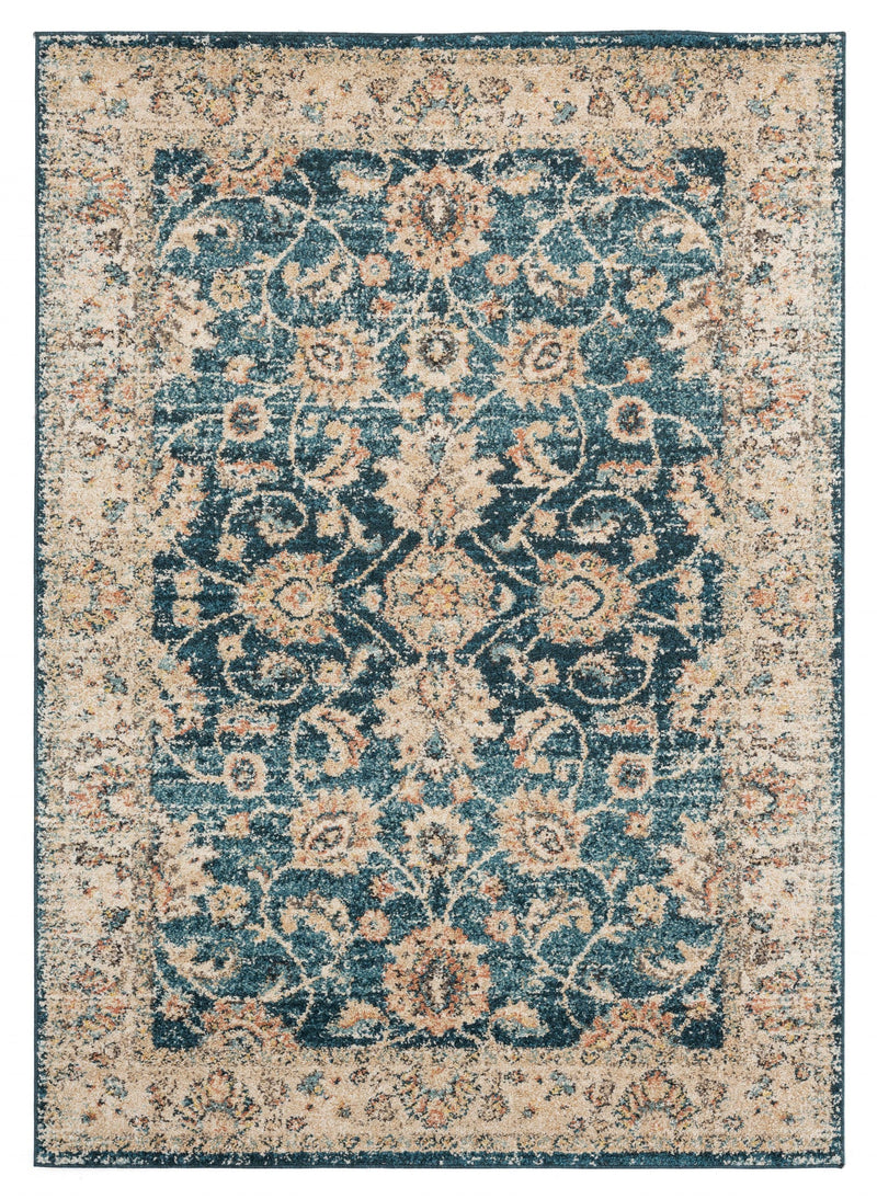 Cheap Rugs - 118" x 158" x 0.37" Cerulean Olefin Frieze Rug