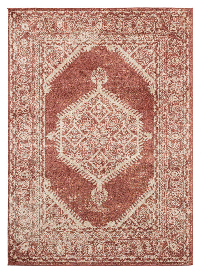 Carpet Mart - 22" x 36" x 0.37" Brick Olefin Frieze Accent Rug