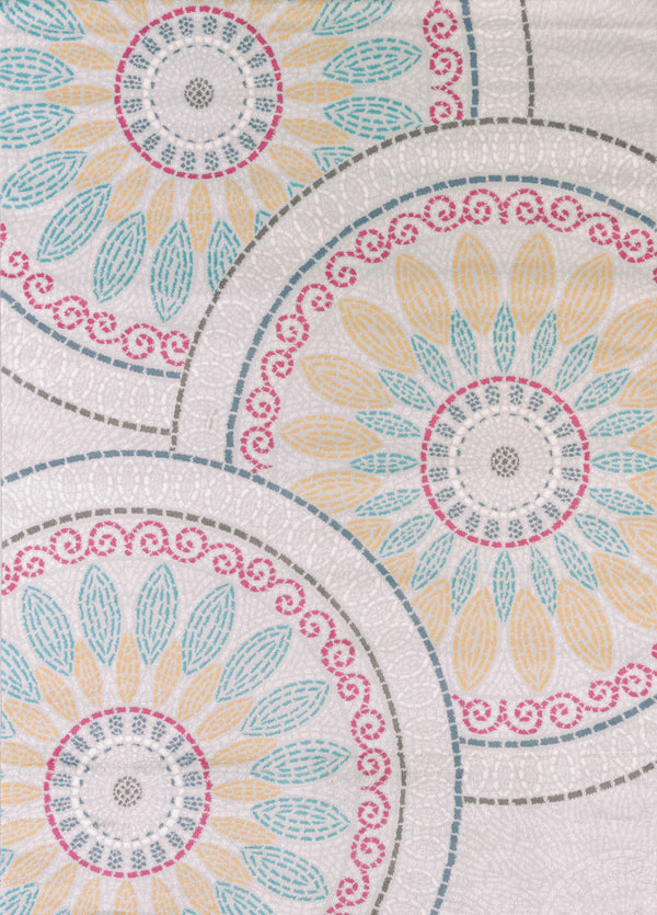 Navy Area Rug - 63" x 86" x 0.47" Natural Polypropylene/Polyester Area Rug