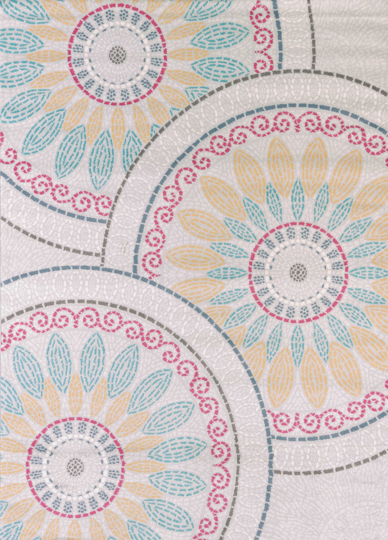 Navy Area Rug - 63" x 86" x 0.47" Natural Polypropylene/Polyester Area Rug