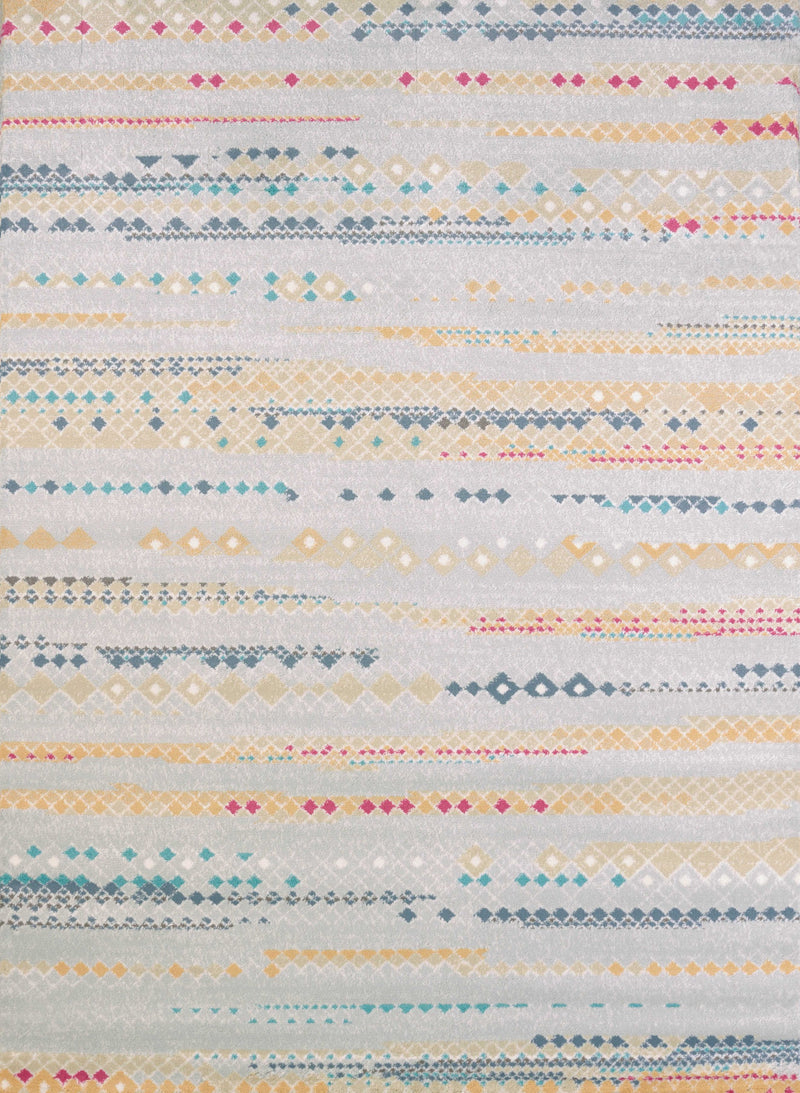 Blue and Grey Rug - 63" x 86" x 0.47" Natural Polypropylene/Polyester Area Rug