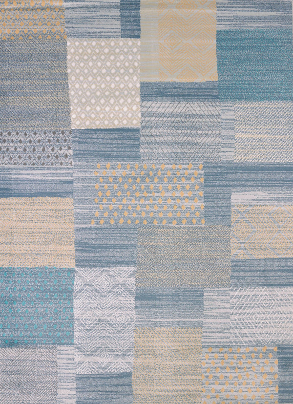 Best Rugs - 63" x 86" x 0.47" Blue Polypropylene/Polyester Area Rug